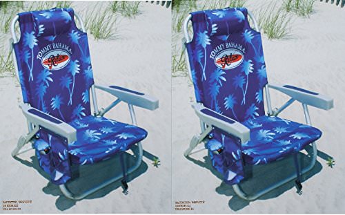 Tommy Bahama  Backpack Cooler Chairs with Storage Pouch and Towel Bar blue
