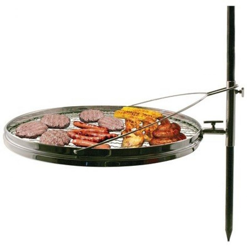 Campfire Pit Grill Open Fire Swivel Camping Grill with XL Nonstick