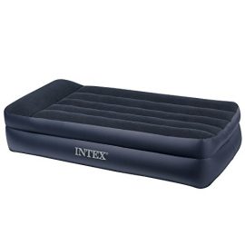 Intex Pillow Rest Raised Airbed with Built-in Pillow and Electric Pump, Twin, Bed Height 16 1/2″