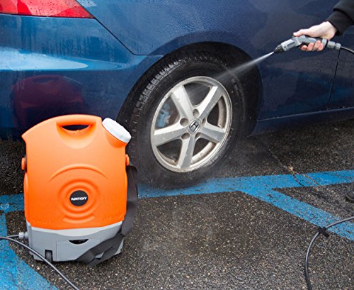 Ivation Multipurpose Electric Portable Smart Washer Water Tank w Built In Rechargeable Battery Integrated Roller Wheels Perfect for Washing Cars RVs Pets Gentle Enough to Serve as Personal Shower When