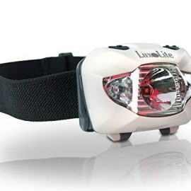 Luxolite White CREE LED Headlamp with Red Night Vision Simple Touch Switch Toggles Between White Red LED Light Elastic Headband Gives You Hands free Ultra Bright Light Thats Perfect for Running Readin