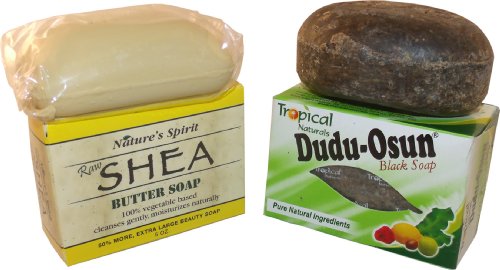 One Black Soap and One Shea Soap Set