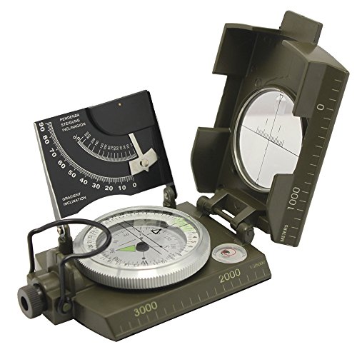 Professional Multifunction Military Army Metal Sighting Compass wInclinometer Camping and Hiking Waterproof Compass Green Color