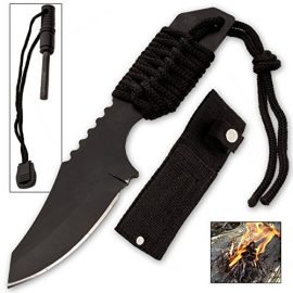 Szco Supplies Tanto Survivor Fire starter Knife Black