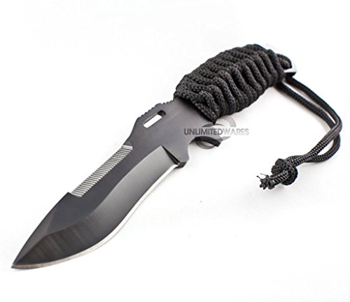 Unlimited Wares  inch Paracord Full Tang Survival Hunting Knife with Sheath