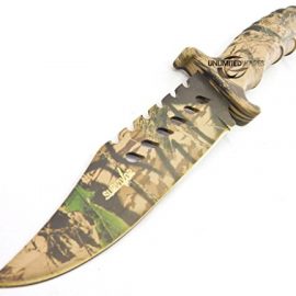 Unlimited Wares HK-1037S Camo Outdoor Fixed Blade Knife 10.5-Inch Overall