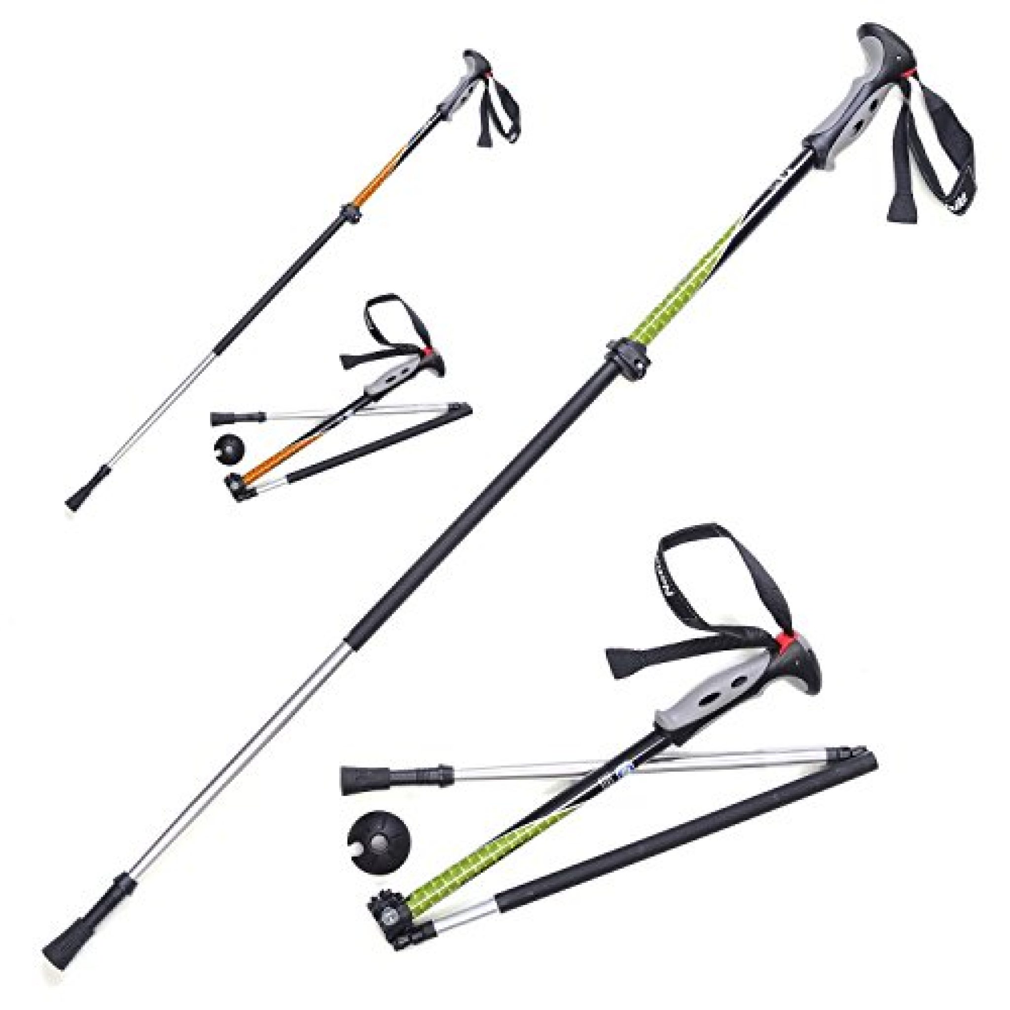 Weanas® 1pc Folding Carbon Fiber Trekking Poles, Aluminum Rubber