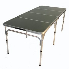 World Outdoor Products Original QUATRO FOUR Six Person Lightweight Aluminum Adjustable Portable Folding Table.