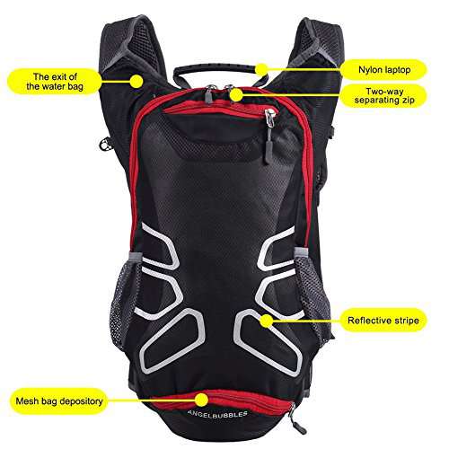 Angelbubbles MTB Bike Bicycle Cycling Riding Running Camping Hiking Waterproof Outdoor Backpack Hydration Pack with  Liter TPU Free Bladder