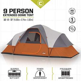 CORE 9 Person Extended Dome Tent - 16' x 9'