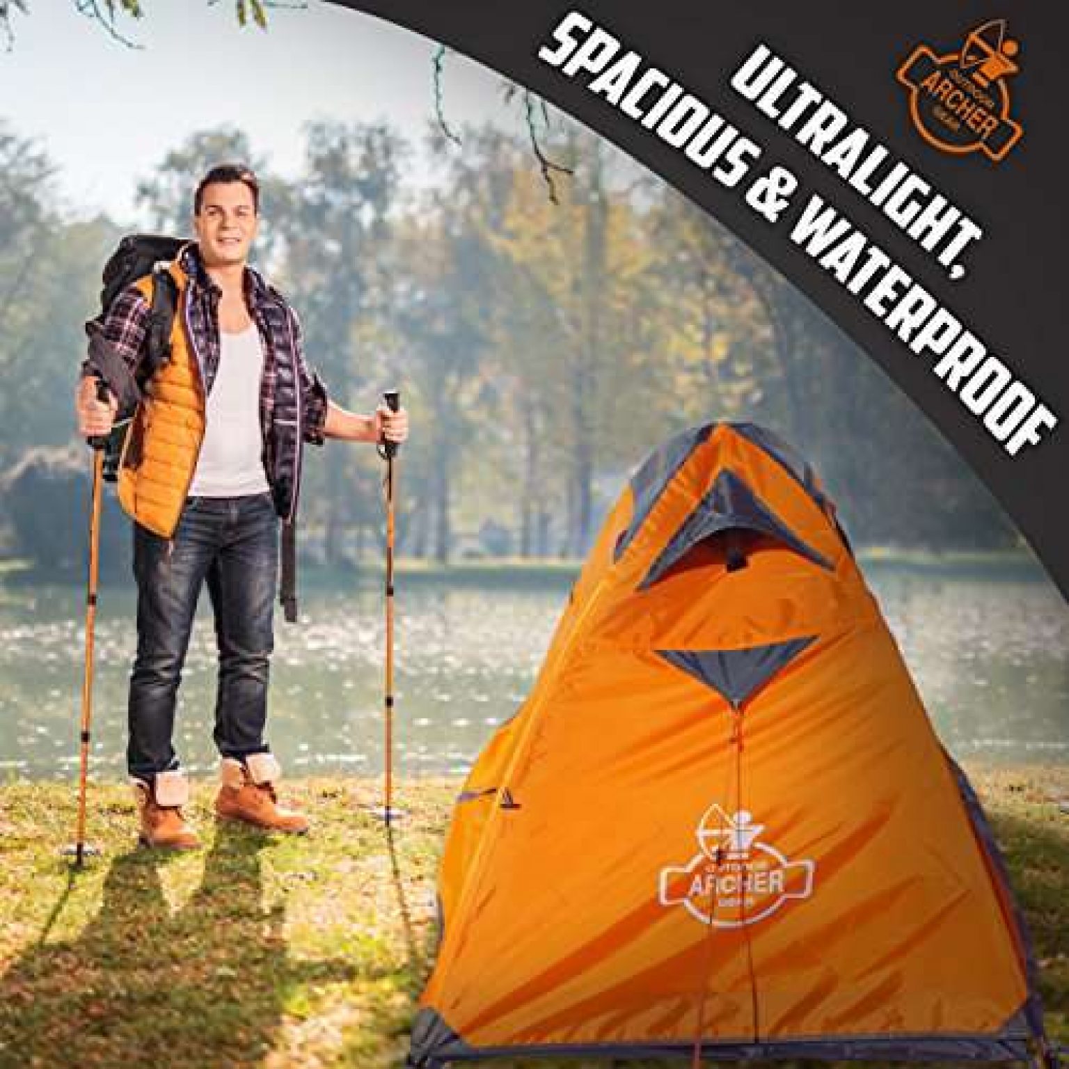 Archer Outdoor Gear 1 Person Ultralight Backpacking Tent