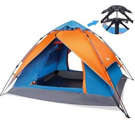 Yodo Instant Setup Family Camping Tent, Orange/ Blue