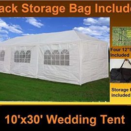 10′ x 30′ Party Wedding Tent Gazebo Pavilion Catering Carport Shelter White – by DELTA Canopies