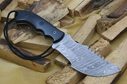 Knife King Tracker Damascus hunting bowie knife Micarta handleRazor sharp Solid quality hunterComes with a sheath